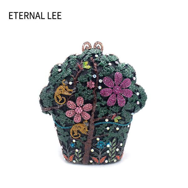

women's luxury crystal bag flower design dinner party handbag party cocktail