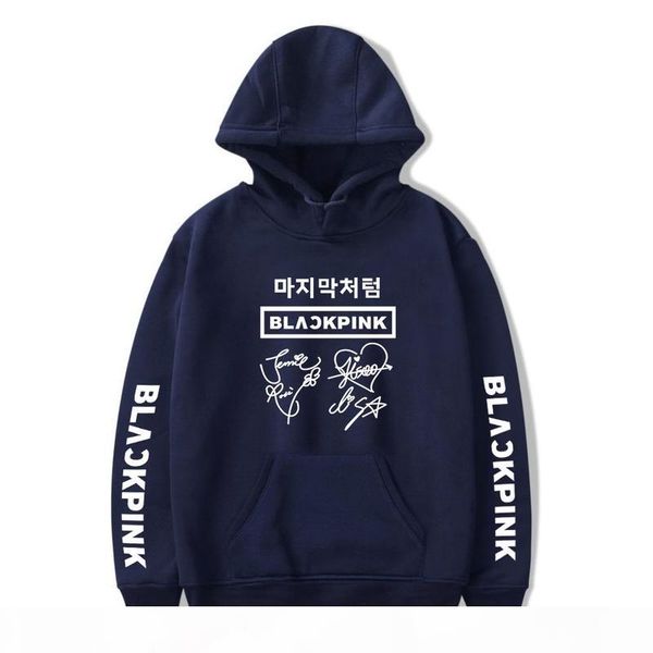 

2020 new fashion sweatshirt women hip hop hoodies warm coat pullovers long sleeve hoodie blackpink kpop hoodie men, Black