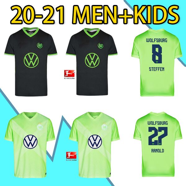

20 21 vfl wolfsburg soccer jerseys weghorst 2020 2021 steffen brekalo football shirt arnold xaver men jersey, Black;yellow