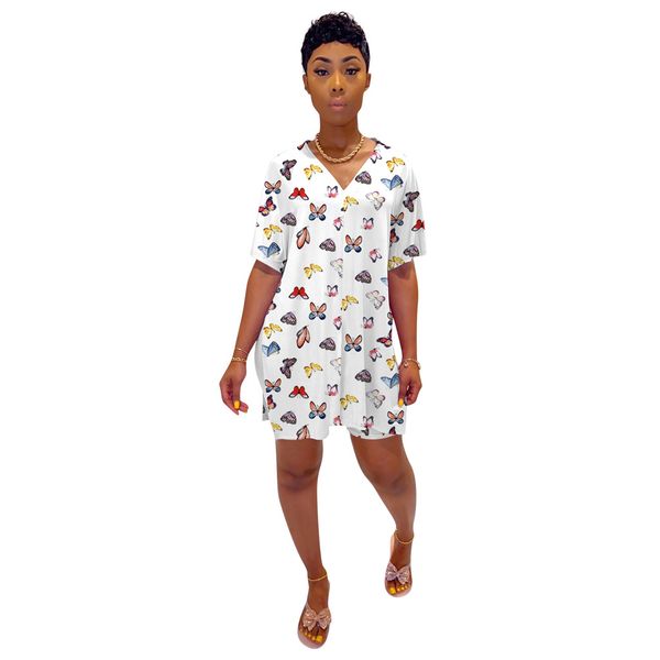 

womens clothing 2 piece set summer short sleeve v neck print tees shorts fashion women tracksuit, Gray