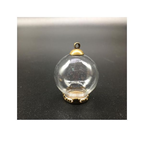 

100sets 25*15mm miniature terrarium metal glass globe with jewelry findings set glass vial pendant wishing bottle glass bbydwq, Black