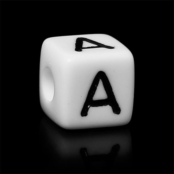 

doreenbeads acrylic spacer beads cube white &black letter "a" about 10mm( 3/8") x 10mm( 3/8"), hole: 3.6mm, 100 pcs y200