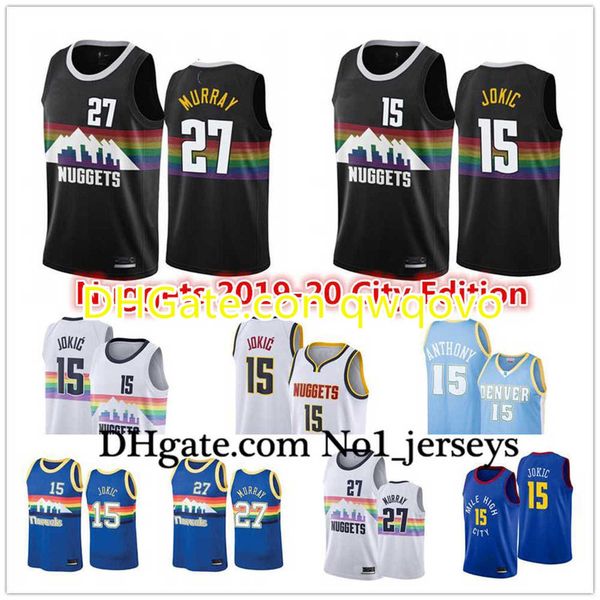 

15 jokic denverdikembe 55 mutombo jamal 27 murrayallen 3 iversonthrowback basketball jerseys carmelo 15 anthony jersey, Black;red