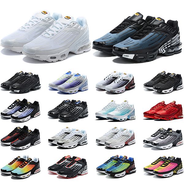 

tn plus 3 iii tuned running shoes mens trainers chaussures triple white black hyper blue green og neon womens sneakers sports runners