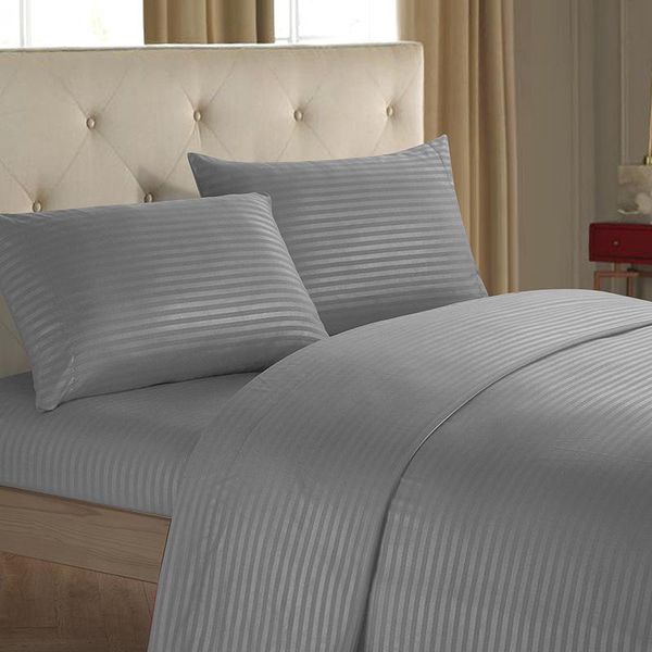 

bedding sets set striped el home linens flat sheet+fitted sheet+pillowcase gray white red / king not included duvet cover