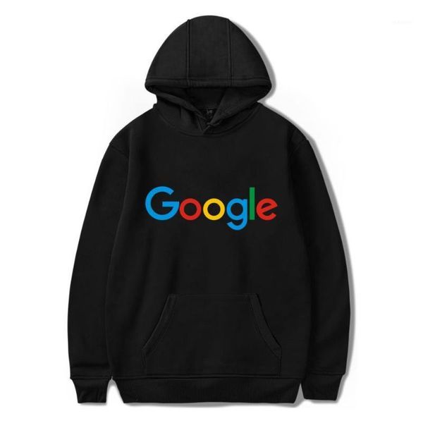 

google hoodies casual winter google clothing print o-neck cotton logo hoodie1, Black