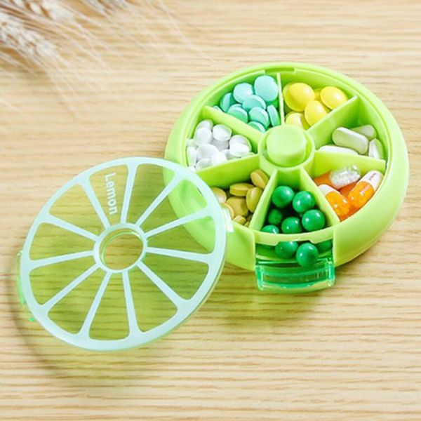 

творческий мини уход за 7 slot pill medicine vitamin storage box организатор обложка портативный pill case weekly вращающийся малый box wmte