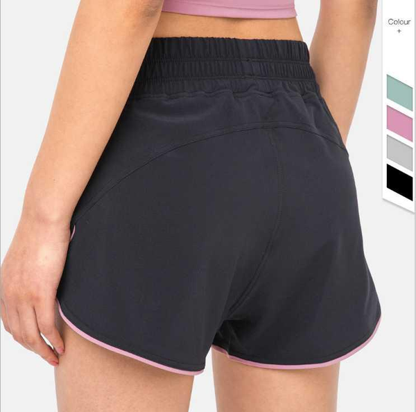 

yoga outfits spring 2021 shorts high waist anti-glare fitness quick-drying running sports women1, White;red