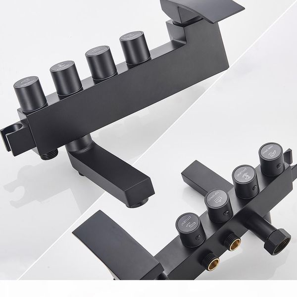 

matte black shower column rainfall bath shower system swivel massage jet shower mixer tap bidet spray bath faucet set bbyxin wrhome