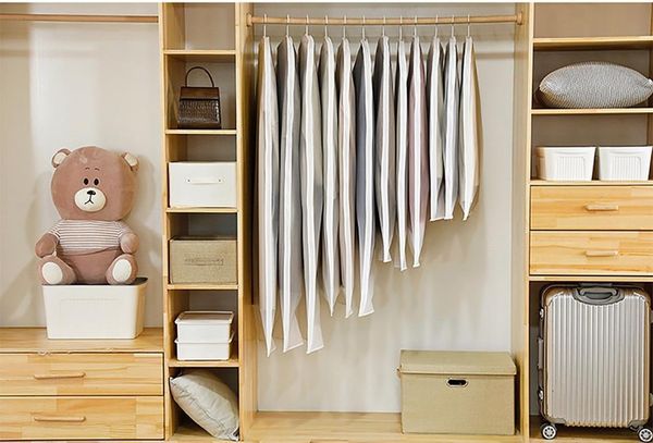 

clear side-open clothes storage bag for household garment jacket shirt coat dust moisture proof protection cover jllxuq bdebag