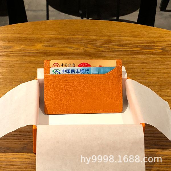 

real leather multi seat women's korean bag mini ultra thin goatskin card holder for men and women