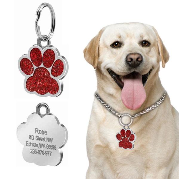 

симпатичные лапы кошачьи название тег гравировка собака id tag воротник аксессуары настроенные когтя кулон табультал билит ключевой ключ q w