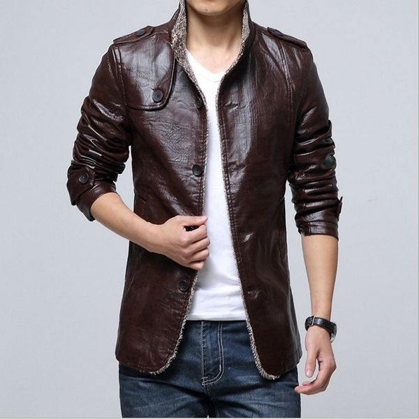 

new mens faux leather jackets classic motorcycle jacket male plus faux leather jacket men autumn 201116, Black;brown
