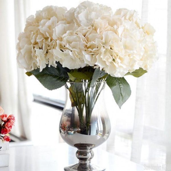 

decorative flowers & wreaths 5 heads artificial flower titus hydrangea silk bouquet for wedding decoration home garden party birthday decor1