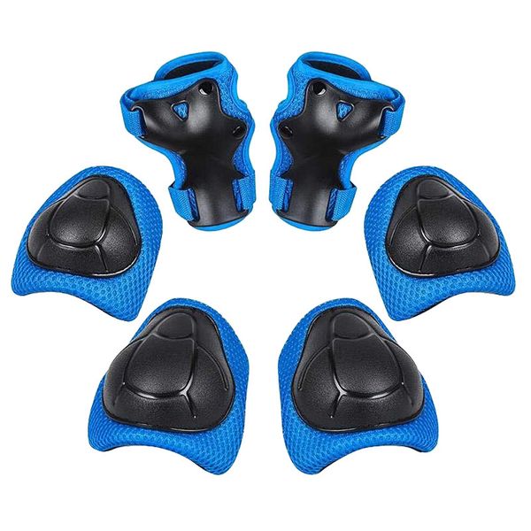 

new kids knee and elbow pads wrist guards knee pads for kids roller skates riding protector guards set 6 piece, Black;gray