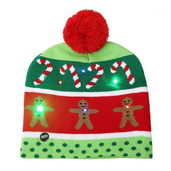 

christmas decorations with light kid home festival holiday soft beanie hat gift adults party decor glowing warm led knitting1