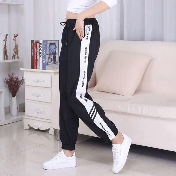 

loose quick dry training pants running pants pantalon deportivo mujer sport skateboard trousers fitness womens gym sport pants, Black;white