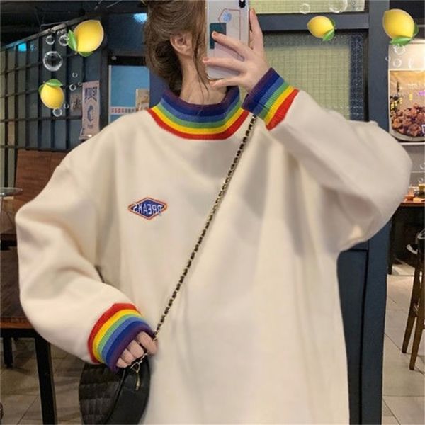 

4xl oversize veludo outono inverno 2020 solto grande tamanho estilo coreano moletom roupas femininas casaco de manga longa harajuku hoodies, Black