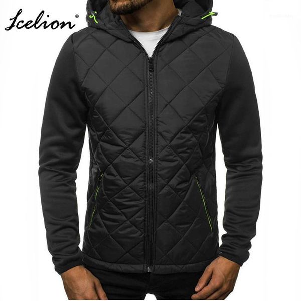 

icelion 2019 autumn plaid jacket men solid zipper cardigan coat men's cotton bomber jackets fashion casual windbreaker1, Black;brown
