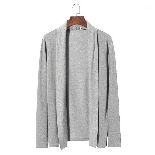 

shawl cardigan men 2020 new long sleeve jacket solid casual coat streetwear oversized cosy sweater1, White;black