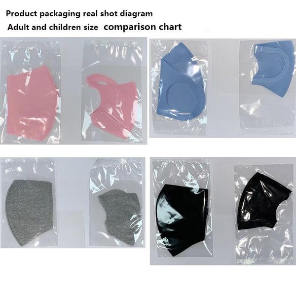 

designer face mask ice silk mask 20pcs face cover pm2.5 respirator dustproof washable reusable black child masks kid face masks, Silver