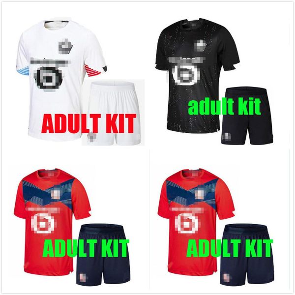 

20 21 losc lille kit soccer jerseys home away sanches 2021 2020 maillot de foot osimhen bamba yazici celik men set football shirts, Black