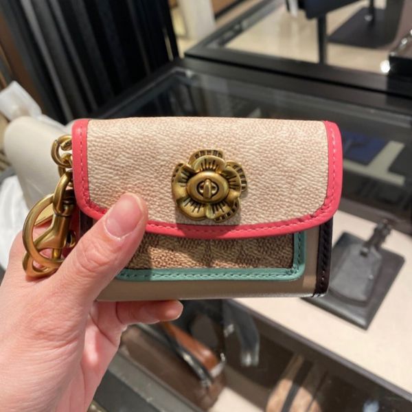 

new parker mountain camellia card bag 99887 printing mini classic keychain zero wallet female