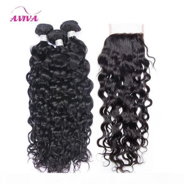 

cambodian human hair weaves and closures straight deep loose body natural wave bundles 3 pcs hair with lace closure human hair extensions, Black;brown