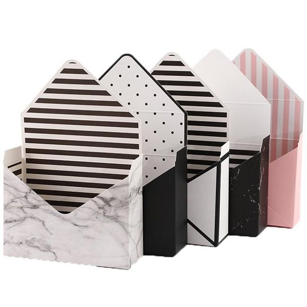 

gift wrap 10pcs striped envelope flower basket paper boxes bouquet florist pack wedding decor dries flowers holder packaging box