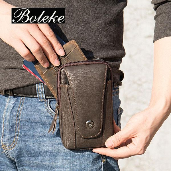 

vintage waist pack phone pouch belt waist bag leather multi-function on the belt outdoor small wallet