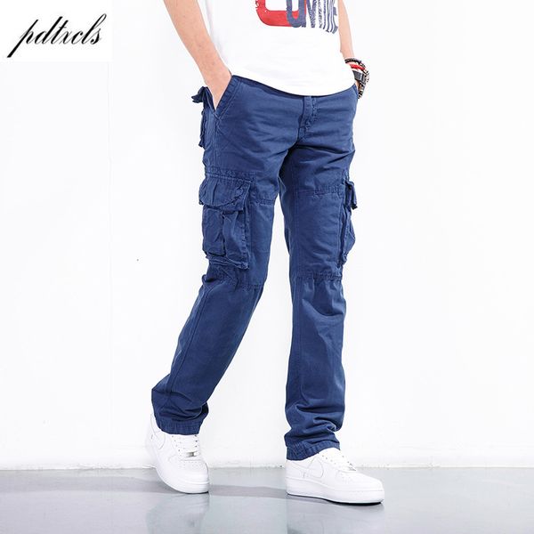 

pdtxcls lente fashion designer tactische cargo broek mannen toevallige slanke katoen tactische broek mannen, Black