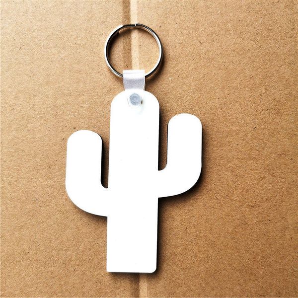 

keychains mdf wooden sublimation texas cactus shape key ring transfer printing blank diy custom consumabless12k, Silver