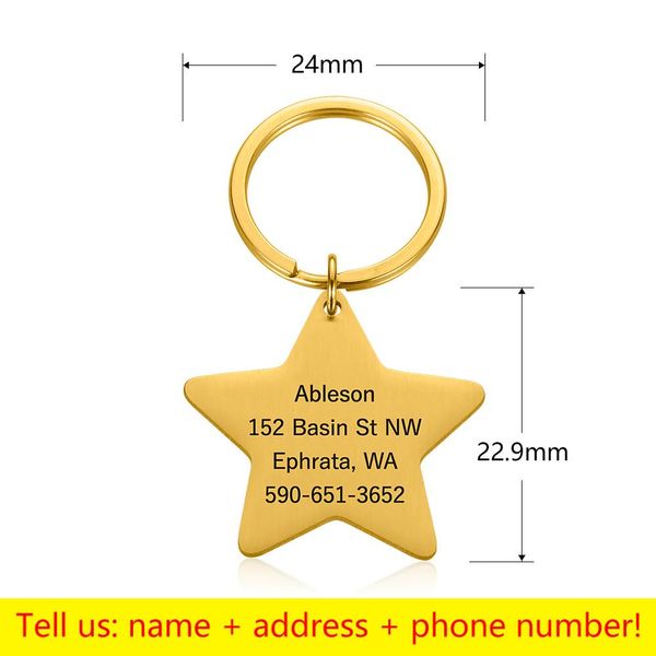 

персонализированные метки собаки graved cat щенок pet id имя телефонный номер воротник тег кулон пэт аксессуары пентаграмма собака q bbymwr