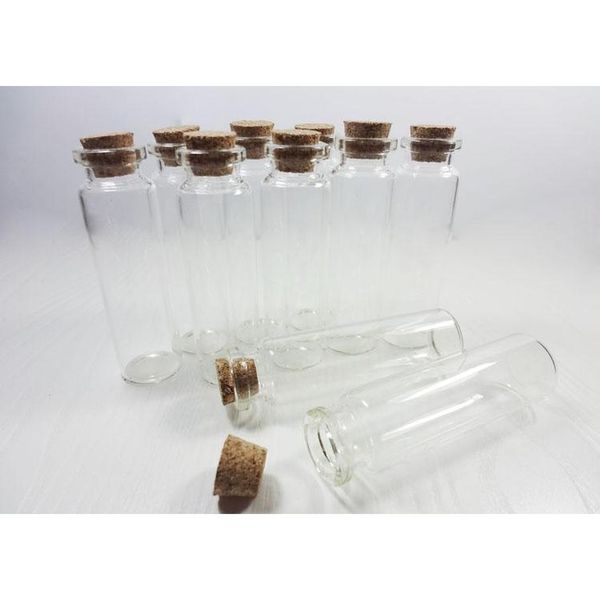 

50x clear glass bottle of wishes vials with wood cork 73mmx22mmx15mm drop shipping bobyl