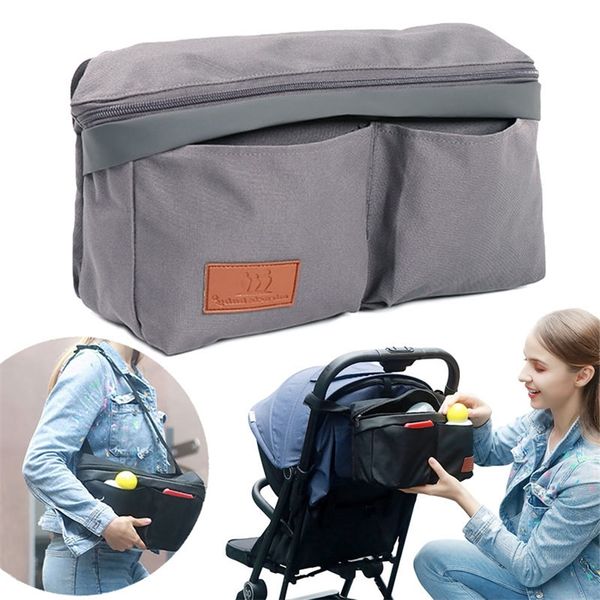 Waterproof Baby Stroller Organizer Large Capacity Mummy Diaper Bags Hanging Carriage Mommy Bag Pram Stroller Pouch Accessories LJ201012