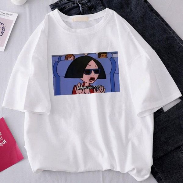

eww feelings summer spoof letter print women short sleeve casual big size tees loose harajuku ulzzang cartoon fun t-shirt, White