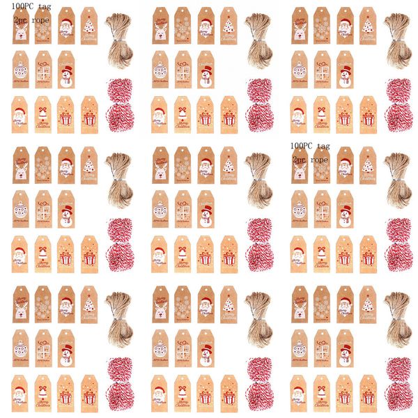 

christmas kraft paper tag decor 100pcs merry ornaments trees hanging decorations for home party diy santa tags navidad aoutletuz3y