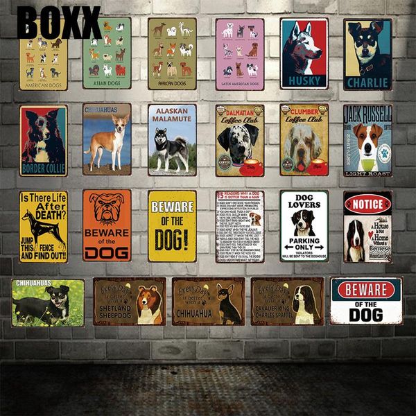 

dog chihuahua charlie beware of the dog metal sign tin poster home decor bar wall art painting 20*30 cm size