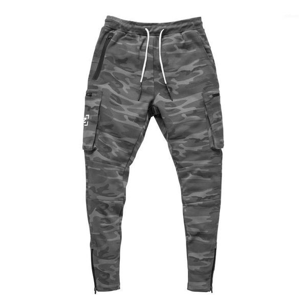 

2020 new autumn muscle leisure sports overalls men's camouflage fitness trousers running training comfortable breathable1, Black