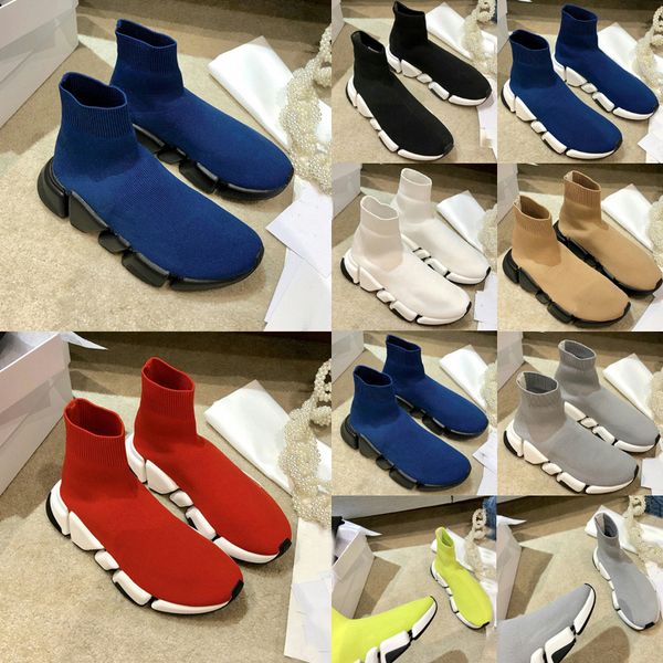 

2021 designer men women speed 2.0 trainer sock boots socks boot casual shoes shoe runners runner sneakers s54b#, Black