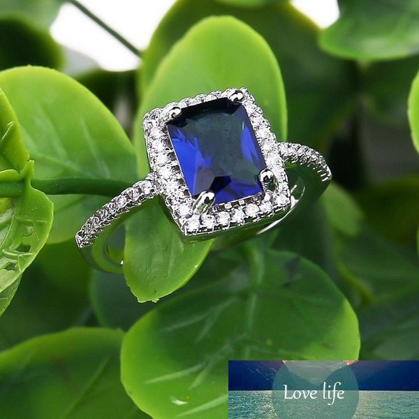 Neuer Ring, großer quadratischer himmelblauer grüner Stein, Ringe für Frauen, Schmuck, Hochzeit, Verlobung, Geschenk, luxuriöser Valentinstag