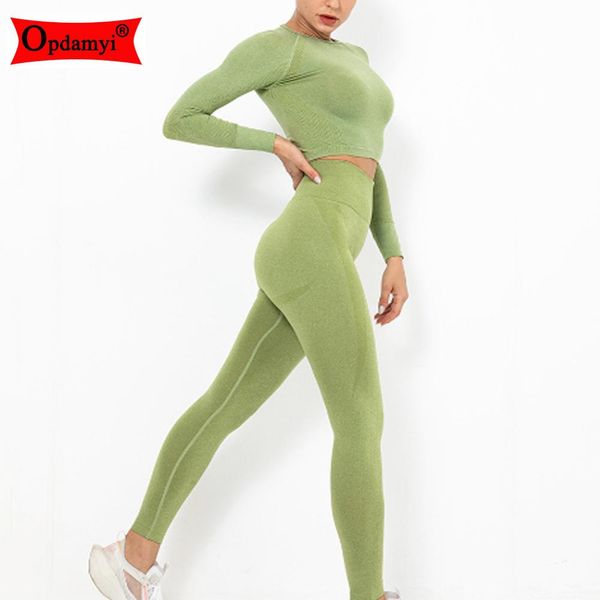 

20autumn women seamless yoga set sport suit workout clothes long sleeve gym crop female gym high waist leggings fitness sets c0122, Black;white