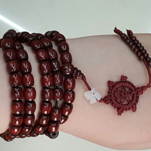 

bracelets 2021 hip hop wood sandalwood buddhist buddha meditation prayer 108 pecs beads wooden jewelry young men fre, Black