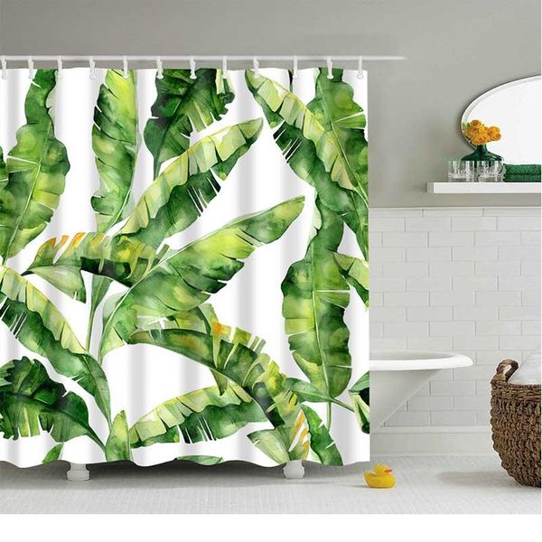 

green tropical plants shower curtain bathroom waterproof polyester shower curtain leaves 3d printing bath curtains with bbylug