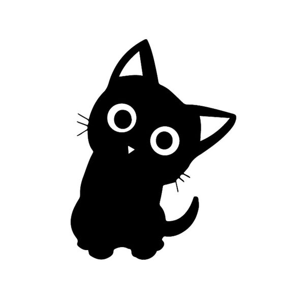 

11.3x15 см смешные виниловые наклейки милый мультфильм котенок pet cat window автомобиль наклейка черный / серебристый c24-1828
