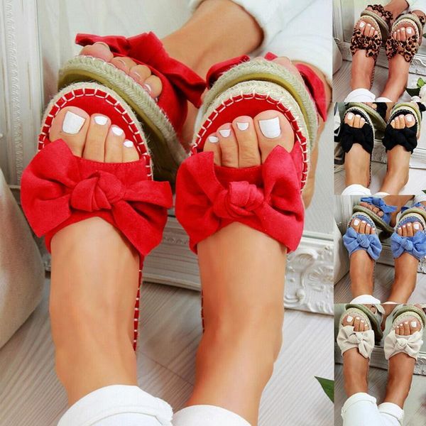 

slippers s2021 fashion summer women's bow soft casual flat non-slip beach sandals1, Black