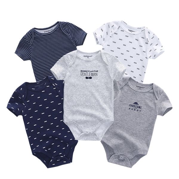 

5pcs/lot bodysuit unicorn girls clothing short sleeve roupas de bebe baby girl clothes newborn jumpsuit y200320, Blue