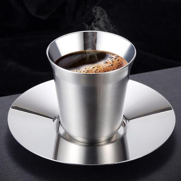 

mugs 2pcs espresso 304 stainless steel double wall coffee cup cups set insulated