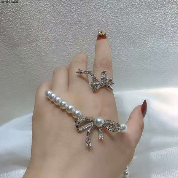

design bow female minority fashion index finger ring personality korean net red light luxury hand decoration, Silver