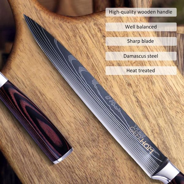 

kitchen knife 8 inch japanese chef knives 7cr17 stainless steel laser damascus drawing meat slicing santoku vegetable cleaver wmtpja